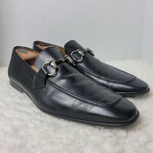 Magnanni  Silos Mens Driving Loafer Size 9.5 Horsebit Black Leather Slip On Shoe